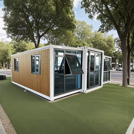 20FT Prefab Tiny Home for Sale, Modular Container House with 2 Bedrooms, Foldable Tiny House to Live in for Adults, Portable Prefab Home, Mobile Tiny House, Prefabricated Homes with Modern Design Generic