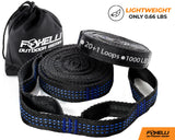 Foxelli XL Hammock Straps - Extra Long 20FT Heavy Duty No-Stretch Suspension System, 40+2 Loops, 2000 LBS Capacity, for Indoor/Outdoor Use – Set of 2 Straps & Carry Bag Foxelli
