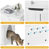 Yaheetech Cat Litter Box Enclosure, Hidden Cat Litter Box Furniture, Hidden Cat Washroom, Cat Crate, Decorative Storage Bench Pet Side Table for Large Cat Kitty, White Yaheetech