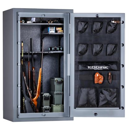 Kodiak Home Gun Safe for Rifles & Pistols | KGX5933G by Rhino Metals with New SafeX Security System | 41 Long Guns & 6 Handguns | 60 Minute Fire Protection | Gloss Gray Finish | 536lbs