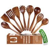 Natural Teak Wooden Kitchen Utensil Set, Handmade Wooden Utensils for Cooking, Premium Wooden Spoon and Spatula Set for Any Kitchen SPATUAMZ