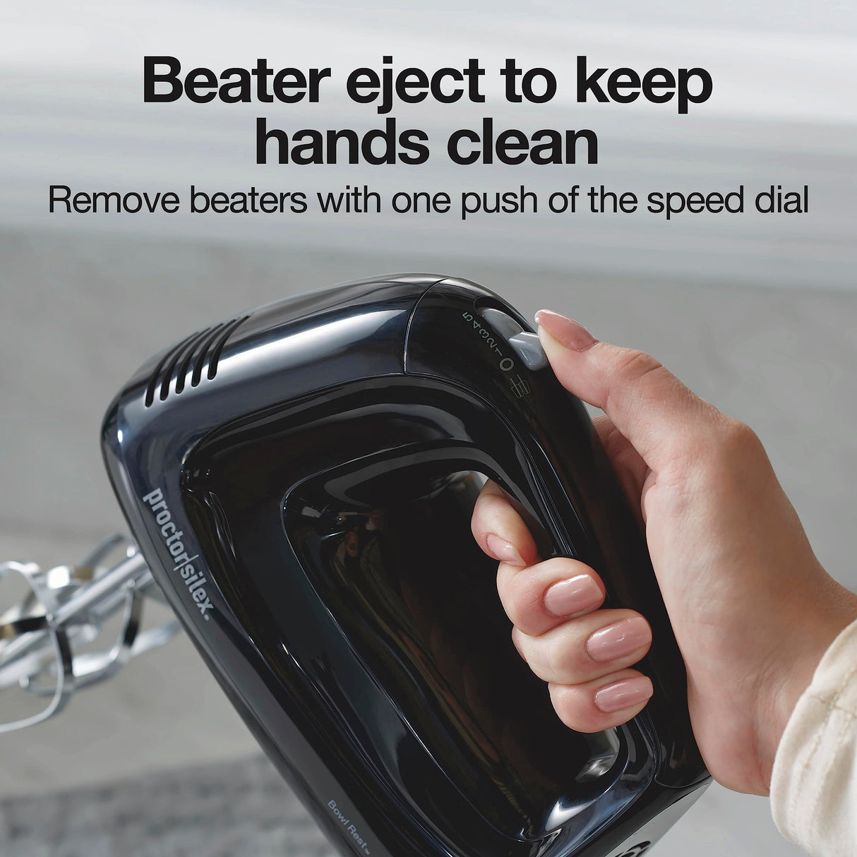 Proctor Silex Easy Mix 5-Speed Electric Hand Mixer with Bowl Rest, Compact and Lightweight, 100 Watts of Peak Power, Black (62511) Proctor Silex