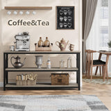 IDEALHOUSE 55 Inch Entryway Table, Narrow Long Console Table with Storage, 3 Tier Wood Sofa Table for Living Room, Industrial Behind Couch Table, Hallway Table for Foyer, Entryway Furniture-Grey IDEALHOUSE
