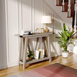 JOINHOM Farmhouse Console Table for Entryway - Wood Entryway Tables with Shelves, Sofa Table for Entryway, Living Room, Hallway, Gray JOINHOM