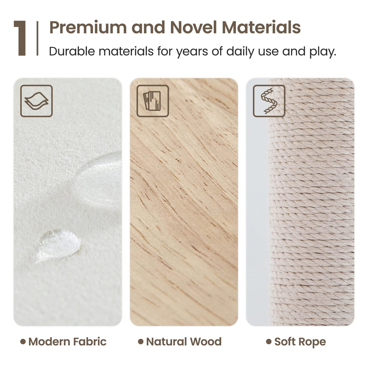 MWPO Large Modern Cat Tree, 70.1-Inch Wood Cat Tower for Indoor Cats, Multi-Level Tall Cat Condo with 2 Padded Perches, Hammock, Scratching Posts, Dangling Toys, Beige MWPO