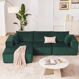 Huatean Home 108” Modular Sectional Sofa, Sponge Sectional Sofa Couch for Living Room, Modular L-Shape Sofa Couch with Chaise, DarkGreen Huatean Home