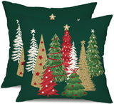 DFXSZ Christmas Pillow Covers 18x18 Inch Set of 2 Christmas Tree Decorative Green Throw Pillows Winter Christmas Decor for Home Couch TH-50B18 DFXSZ