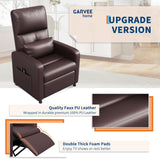 GarveeHome Power Recliner Chair - Heat and Massage, Adjustable Electric Recliner Ergonomic PU Leather Single Sofa, Tall Back, Padded Seat, Home Theater Seating for Living Room GarveeHome