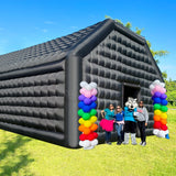 WARSUN 30x20x13Ft Inflatable Nightclub with Two 680W Blowers Large Black Inflatable Night Club Party Tent Disco Cube Gazebo Event House for Birthday, School Events, Backyard Party, Rental Business WARSUN