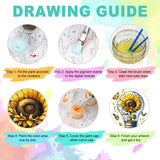 Framed Paint by Numbers Kit for Adults Beginner, Sunflower Easy Paint by Number Kits on Canvas Framed, Butterfly DIY Acrylic Oil Painting by Numbers with Frame for Gift Home Decor 10 x 10 inch GEEHEIY