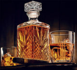 Bormioli Rocco Selecta Collection Whiskey Decanter – Sophisticated 33.75oz Diamond Decanter With Starburst Detailing – For Whiskey, Bourbon, Scotch & Liquor Bormioli Rocco