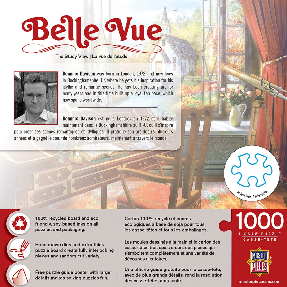 MasterPieces 1000 Piece Jigsaw Puzzle for Adults, Family, Or Youth - The Study View - 19.25"x26.75" Masterpieces