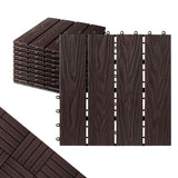 ShunHong Polymer Composite Interlocking Deck Tiles Outdoor,12x12 Composite Decking Boards for All Weather Use,Waterproof, Poolside,Balcony,Patio(9Pcs,Coffee,9 sqft) ShunHong