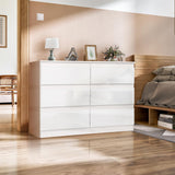 YORKING 6 Drawer Dresser for Bedroom,White Dresser,Wood Dresser,Dresser Set for Bedroom,Dressers and chests of Drawers Large Storage Cabinet,15.7" D x 47.2" W x 32.5" YORKING