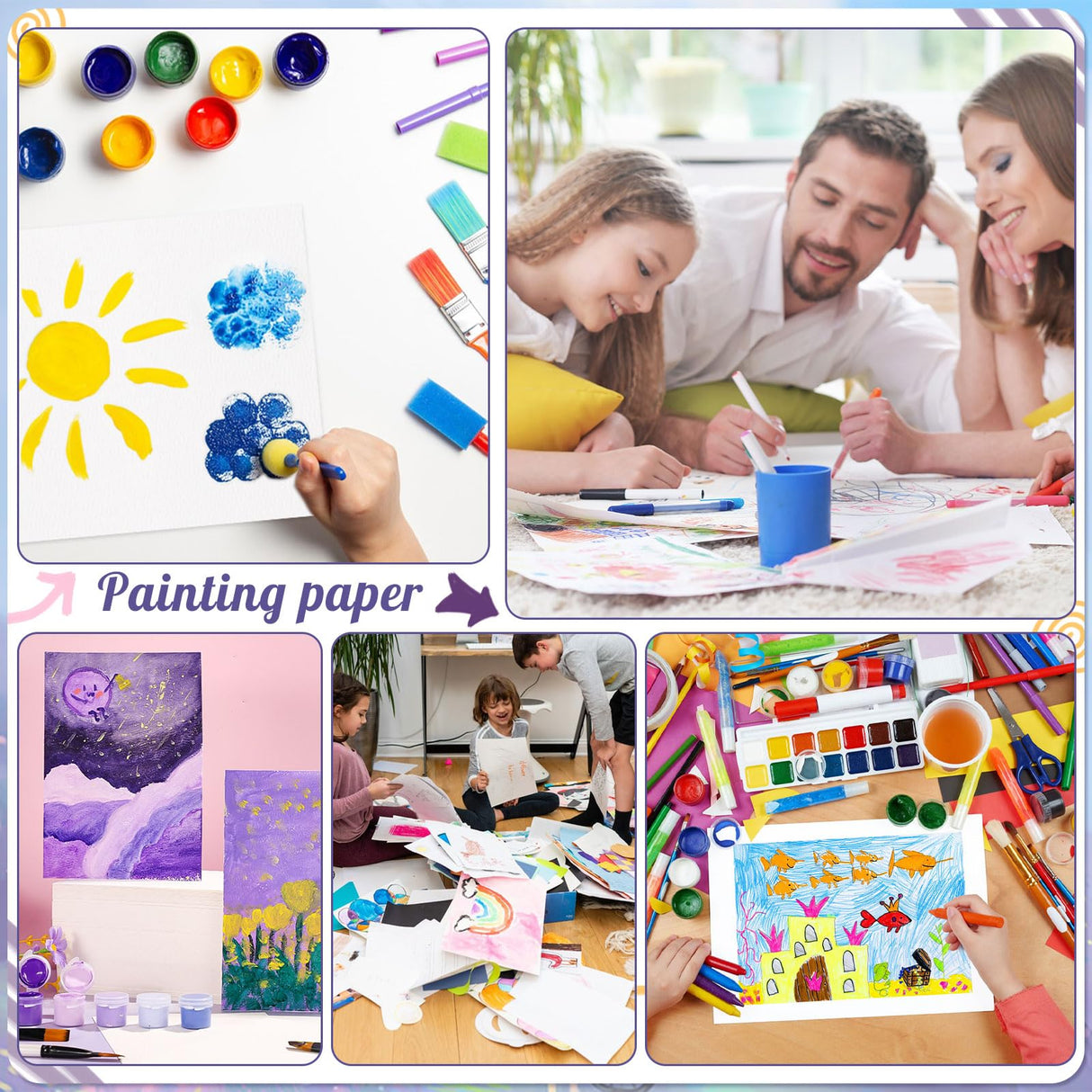 300 Sheets Watercolor Paper, 140 lb/300 GSM Cold Press Watercolor Paper Bulk White Water Color Paper Cotton Paper for Kids Child Students Adults Artists Beginners Drawing Gift Cards(5 x 7 Inch) Prudiut