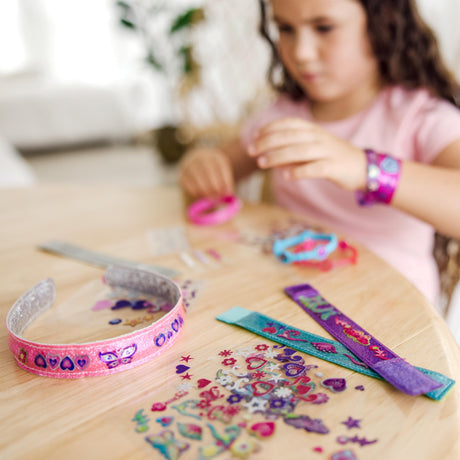 Melissa & Doug Design-Your-Own Jewelry-Making Kits - Bangles, Headbands, and Bracelets - DIY , Decorate With Stickers, Crafting Set For Kids Ages 4+ Melissa & Doug