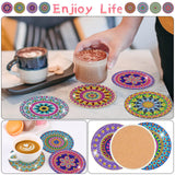 Billbotk Diamond Painting Coasters Kit, 8 Pieces Mandala Diamond Art Coasters with Holder, DIY Diamond Mandala Coasters for Beginners Billbotk