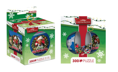 AQUARIUS Christmas Vacation 300 Piece Jigsaw Puzzle in Tin Globe (3.25 x 3.25) - Officially Licensed National Lampoon Merchandise & Collectibles - Puzzle 8 x 6 Inches