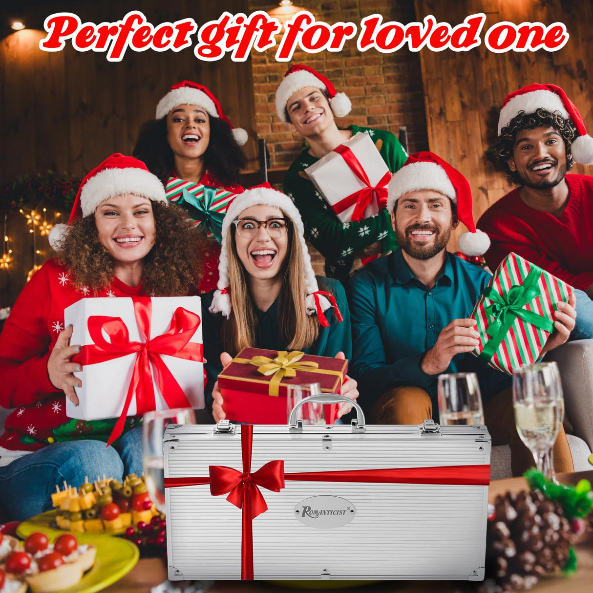 ROMANTICIST 25pcs Extra Thick Stainless Steel Grill Tool Set for Men, Heavy Duty Grilling Accessories Kit for Backyard, BBQ Utensils Gift Set with Spatula,Tongs in Aluminum Case for Birthday Brown ROMANTICIST