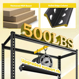 DurayLoly 72" H Garage Shelving, 5 Tier Storage Shelves Load 2500 lbs, Adjustable Garage Shelves, Metal Shelving Unit for Warehouse, Basement, Pantry, 40" Wx 16" D x 72" H, Black DurayLoly