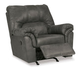 Signature Design by Ashley Bladen Faux Leather Manual Rocker Recliner, Gray Signature Design by Ashley