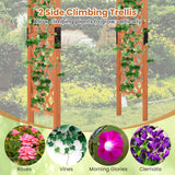 Giantex 7.7FT Wooden Garden Arbor Trellis, Outdoor Pergola Arch with Climbing Plant Support, Wood Wedding Arch for Ceremony, Pathway, Birthday Party, Garden Décor, Weather-Resistant, Easy Assembly Giantex