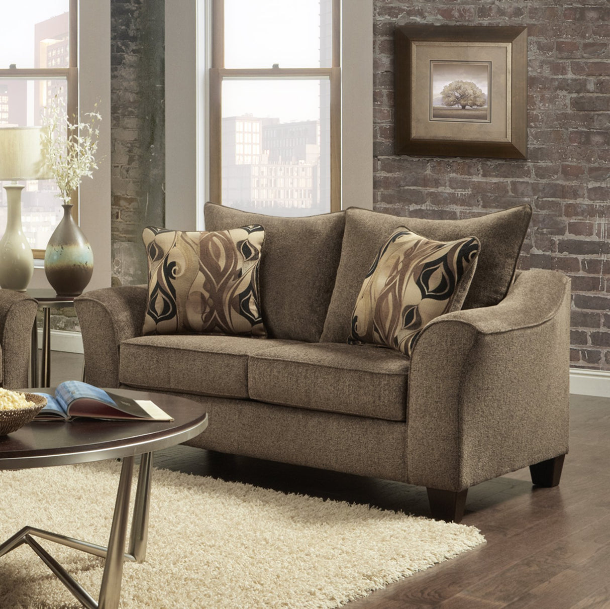 Roundhill Furniture Camero Cafe Sofa And Loveseat Set Roundhill Furniture