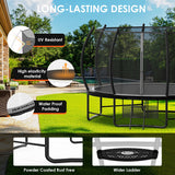 Hocozlly Outdoor Trampoline 14FT for Kids, ASTM Approval Recreational Trampoline with Enclosure, Reinforced Trampolines with Thickened Pole & Non-Slip Wider Ladder (Grey) Hocozlly