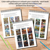 Kalysky Landscapes Adult Coloring Book Set of 3 – Complex Nature Landscapes & Iconic Architecture | Desert, Ocean Forests, Modern Wonders | Coloring Books for Adults Relaxation (8.25” x 11”) Kalysky
