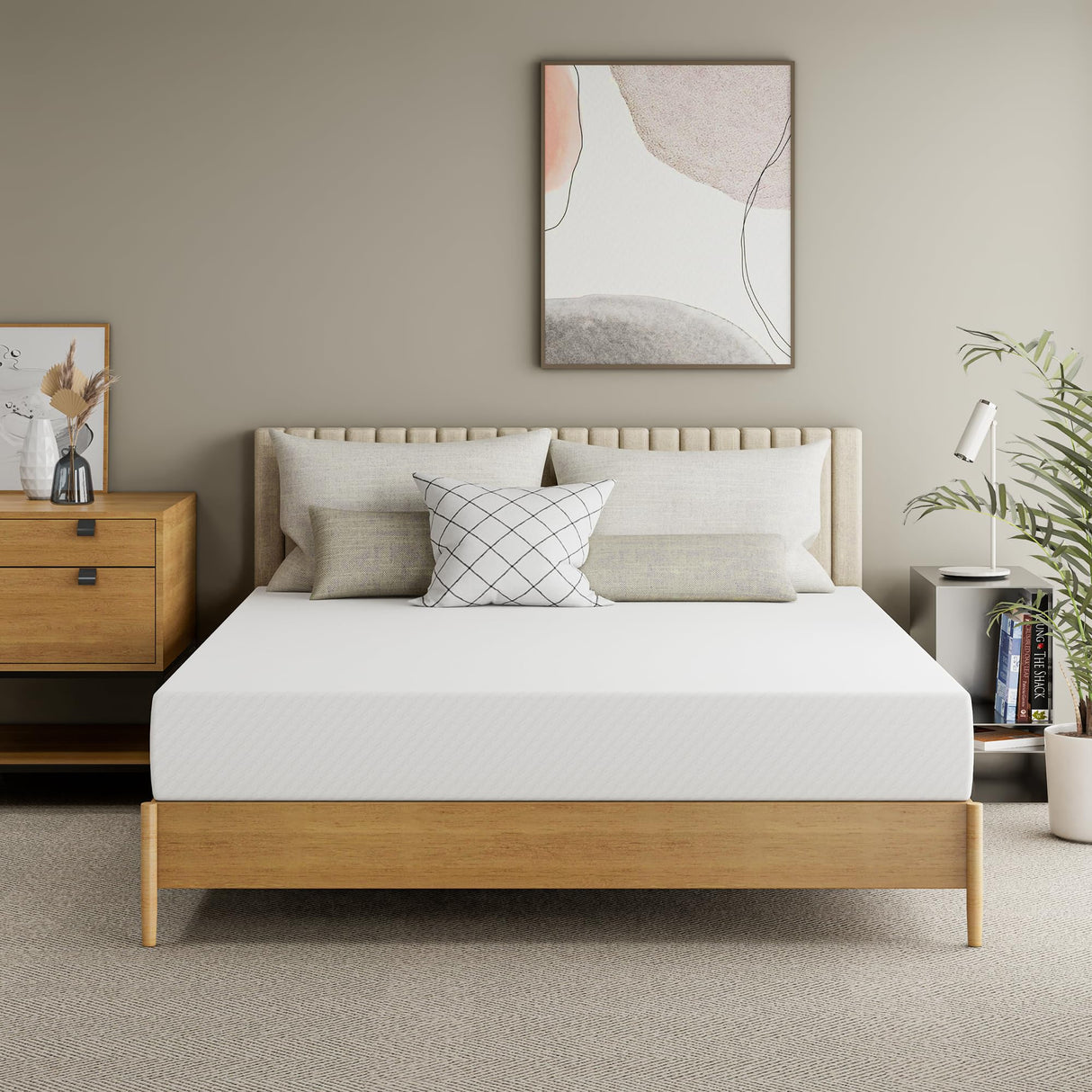 GAESTE 8 Inch Queen Cooling Gel Memory Foam Mattress for Cool Sleep Medium Firm CertiPUR-US Certified Mattress in a Box Pressure Relief Removable Cover No Fiberglass (Queen, 8 in) GAESTE