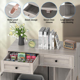 Cat Litter Box Enclosure Furniture Ultra-Large Wooden Hidden Litter Box,2-Door Storage Cabinet, 2 Drawers, 1 Air Vents,Litter Box Furniture Fit Most of Litter Box. SANXUO