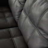 Signature Design by Ashley Luigi Modern Tufted Leather Match Sofa, Black Signature Design by Ashley
