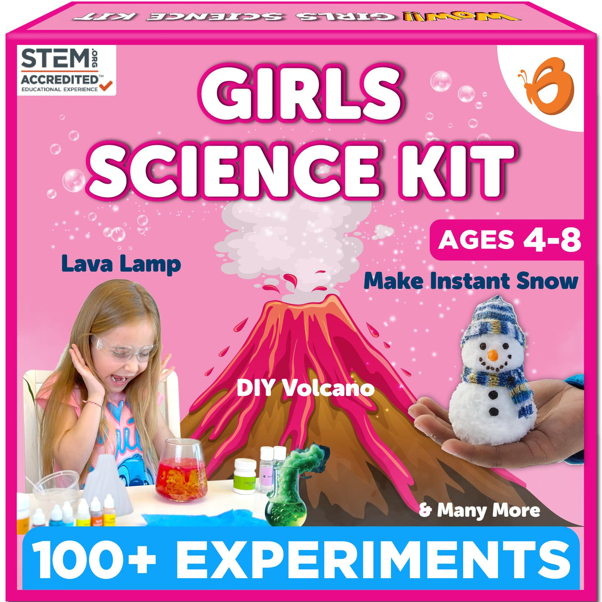 Butterfly EduFields 100+ Girls Science Kit for Kids Ages 4 5 6 7 8 | Girls in STEM & Science Experiments | Educational Gift Ideas for 4 5 6 7 8 Year Old Girl | STEM Projects, Fun Learning Butterfly EduFields