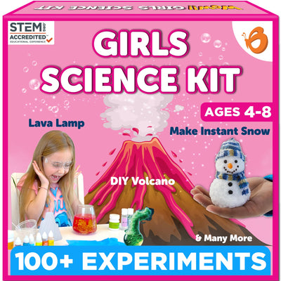 Butterfly EduFields 100+ Girls Science Kit for Kids Ages 4 5 6 7 8 | Girls in STEM & Science Experiments | Educational Gift Ideas for 4 5 6 7 8 Year Old Girl | STEM Projects, Fun Learning