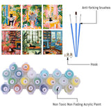 Canrichshop 6 Pack Cat Paint by Numbers Kit for Adults Without Frame,Funny Black Cat DIY Adults' Paint-by-Number Kits on Canvas,Easy Acrylic Painting Beginners Decor 9.8x13.8 Inch Canrichshop