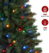 MIMIRGB 6Ft Rotating Artificial Christmas Tree, 360° Spinning Christmas Tree Stand with Remote Control and Timer W/300 Warm LED Lights MIMIRGB