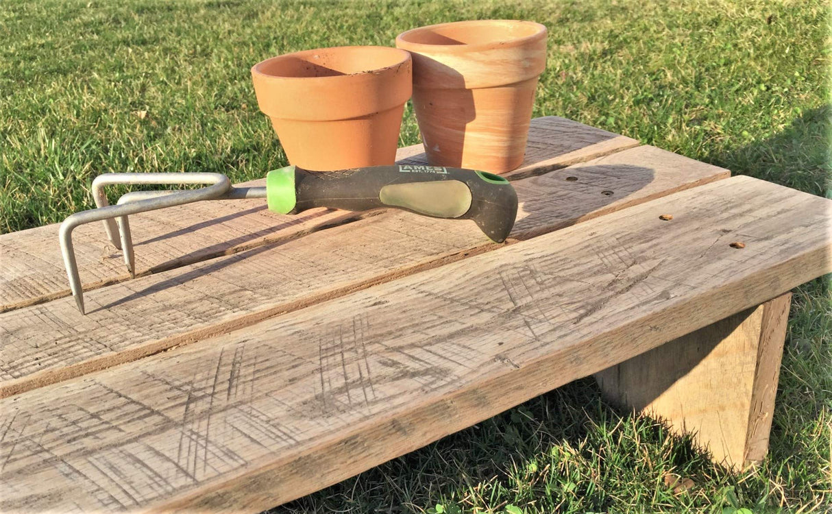 Classic Amish Reclaimed Wood Deck/Spa Step, Patio Door Platform, Indoor/Outdoor Stair/Step Stool. Natural, Rustic, Heavy Duty, Wide, Versatile. Handmade in USA. 36 x 14 x 7”. Forest-to-Table