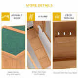 PawHut Rabbit Hutch 2-Story Bunny Cage, Guinea Pig Cage, Small Animal House with Slide Out Tray, for Indoor Outdoor, 61.5" x 23" x 27", Natural PawHut