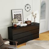 Modern 9 Drawer Wood Dresser for Bedroom, Large Floor Storage Drawer Cabinet Lateral Chest of Drawers Handle Free Organizer for Closet Living Room (Black, 9 Drawer) Panana