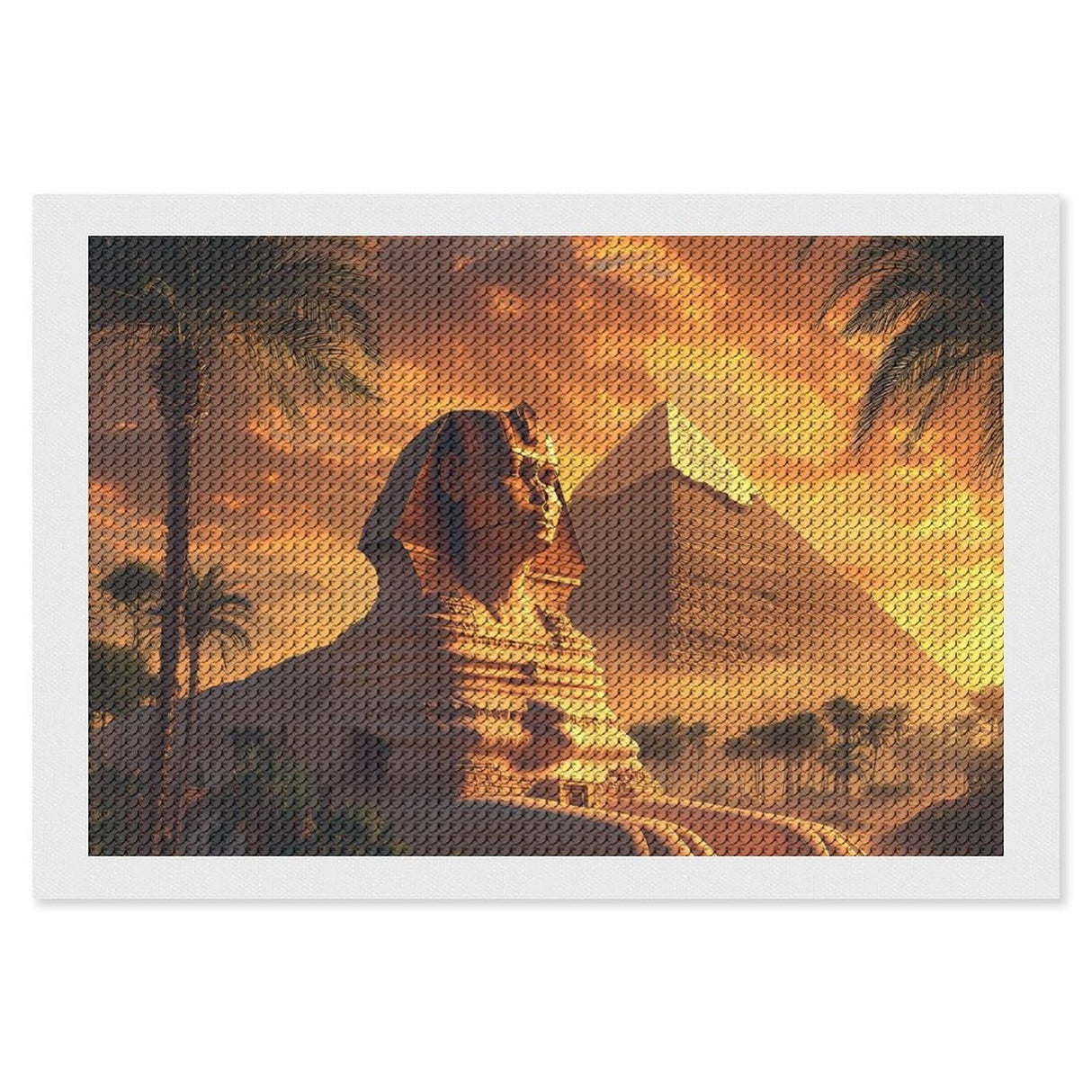 Great Sphinx and Pyramids of Giza Ancient Egypt Diamond Painting Full Round Drill Diamond Art Pictures Crafts for Home Wall Decor 8"x12" Generic