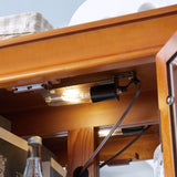 Eyisean Lighted Glass Display Cabinet, 71" Curio Cabinet with Adjustable Glass Shelves Vintage, Light Bulb Included, Curio Storage Cabinet with 6 Shelves for Living Room (Oak) Eyisean