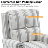 DREAMSIDEA Recliner Chair, Modern Pushback Armchair with Adjustable Backrest & Footrest for Bedroom, Living Room-Grey Stripe,1 SEAT DREAMSIDEA