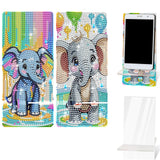 NUFTVI 2 Pack Diamond Painting Cell Phone Stand, DIY Full Crystal Diamond Art Phone Holder and Mirror, Craft Art Kits Gift for Beginner Adult (Little Elephant) NUFTVI