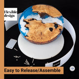 Resin Mold Large Round Deep -Kalinta 24inch Reusable Epoxy Round Molds for Resin Clock, Serving Tray Board, End Table，Floral Preservation Bouquet Kalinta