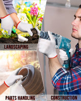 SATINIOR 36 Pairs Hand Work Gloves White Cotton Liners Gloves Safety Work Gloves Liners Men Women Cotton BBQ Gloves (Red Edging), One Size SATINIOR