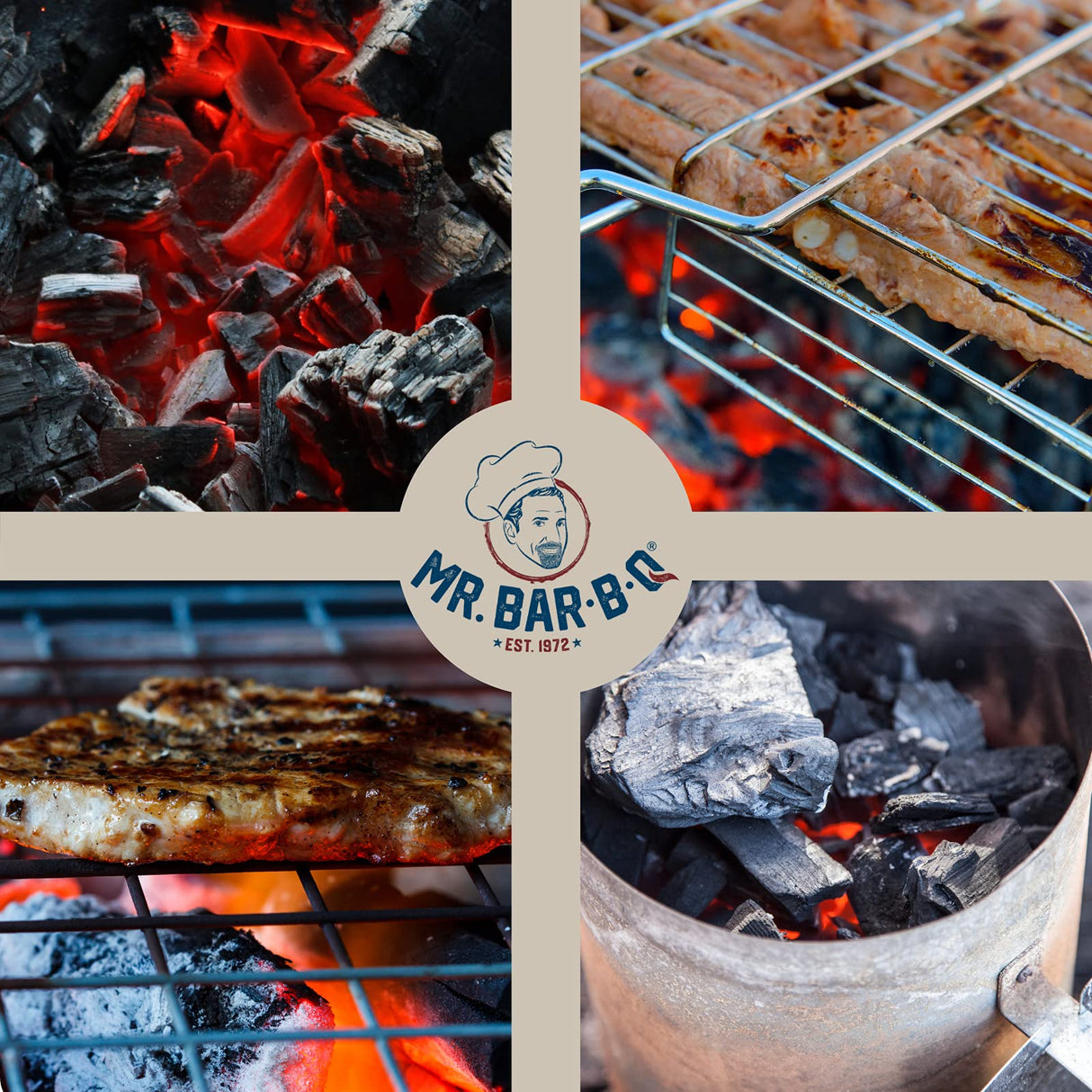 All Natural Hardwood Lump Charcoal, Burns Hotter, Longer & Cleaner, Low Ash & Easy to Light, Natural Hardwood Lump Charcoal for Grilling, Smoking, Kamado and Kettle Grills by Mr. Bar-B-Q (8-Pound Bag) Mr. Bar-B-Q