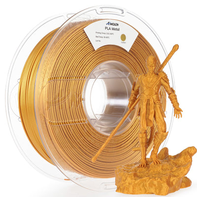 AMOLEN 3D Printer PLA Filament 1.75mm, True High Speed 500mm/s Filament Gold PLA, Smooth & Non-Tangle, Dimensional Accuracy +/- 0.02 mm, 1kg Spool (2.2lbs), Fits for Most FDM 3D Printer