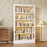 Metal Bookshelf, 5-Tier Bookcase with Adjustable Storage Shelf, 71" Tall Bookcases Heavy Duty bookcase with Bookends, Modern Bookshelf for Living Room, Library, Bedroom,Includes Book Stoppers-White CBCNWR