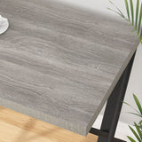 LVB Grey Desk, Industrial Wood Home Office Computer Desk for Bedroom, Farmhouse Metal Wooden Study Work PC Gaming Writing Table, Modern Simple Executive Writing Desk with Storage, 47 Inch, Light Gray LVB