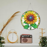 SKRYUIE Hanging Diamond Art Kits for Adults Pendant Sunflower, Special Shaped Crystal DIY Diamond Painting Kit, Acrylic Board Wreath Pendants Double Sided, Home Decor 7.6 x 7.6 Inch SKRYUIE